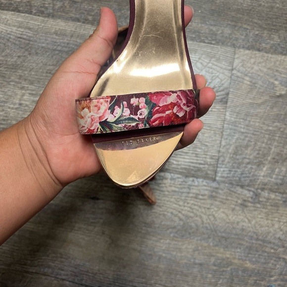 Ted barker LONDON Floral Ankle Strap Heels - Pink and Gold - Picture 8 of 12